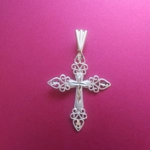 14k GOLD Filigree Michael Anthony Cross Pendant